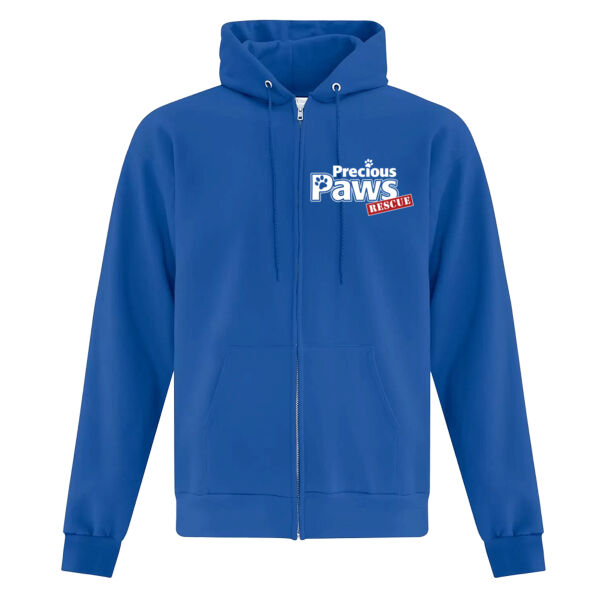 Unisex Zipup Hoodie White Logo Thumbnail